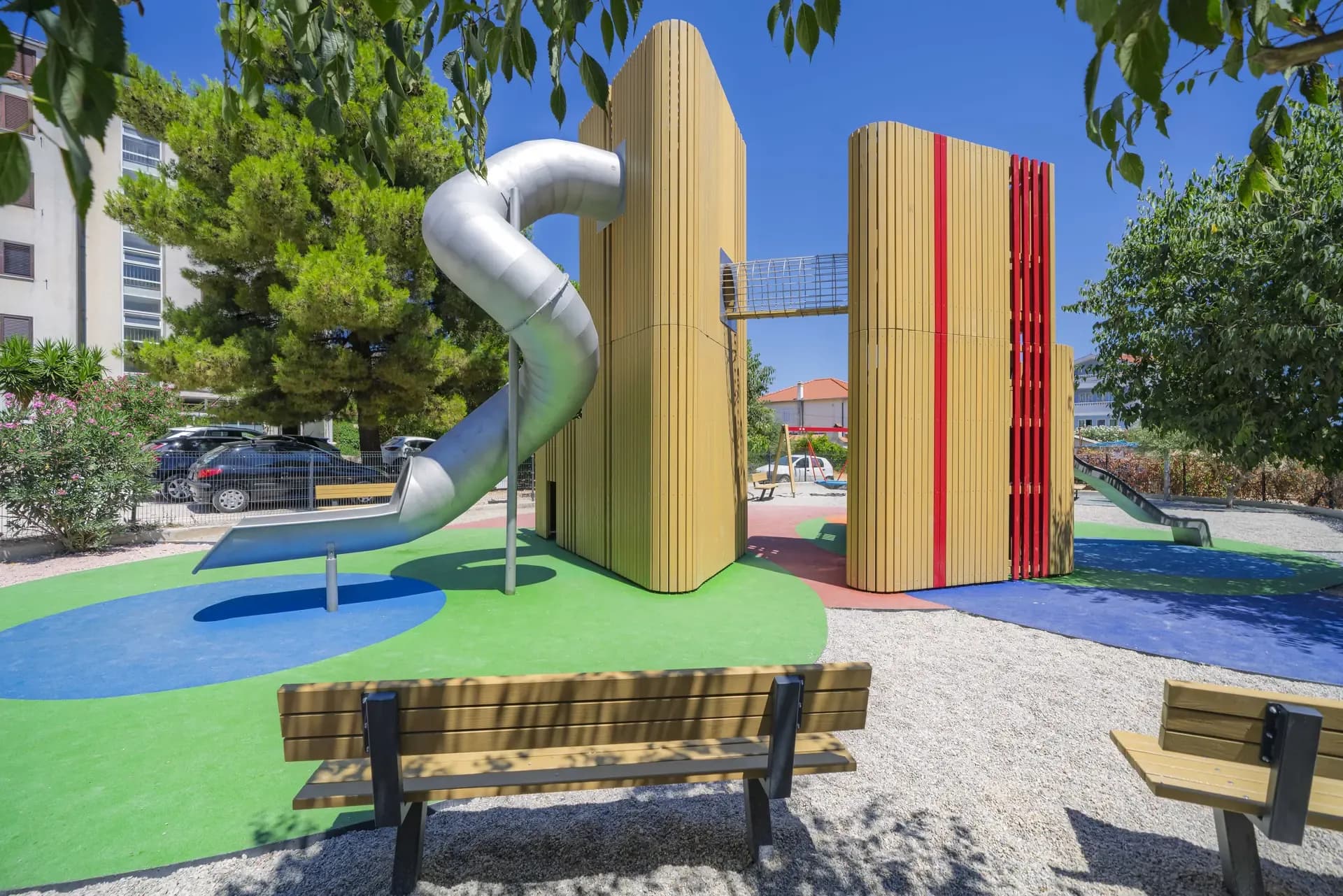 The full Urban Structure playground in Trogir, seen from the side.
