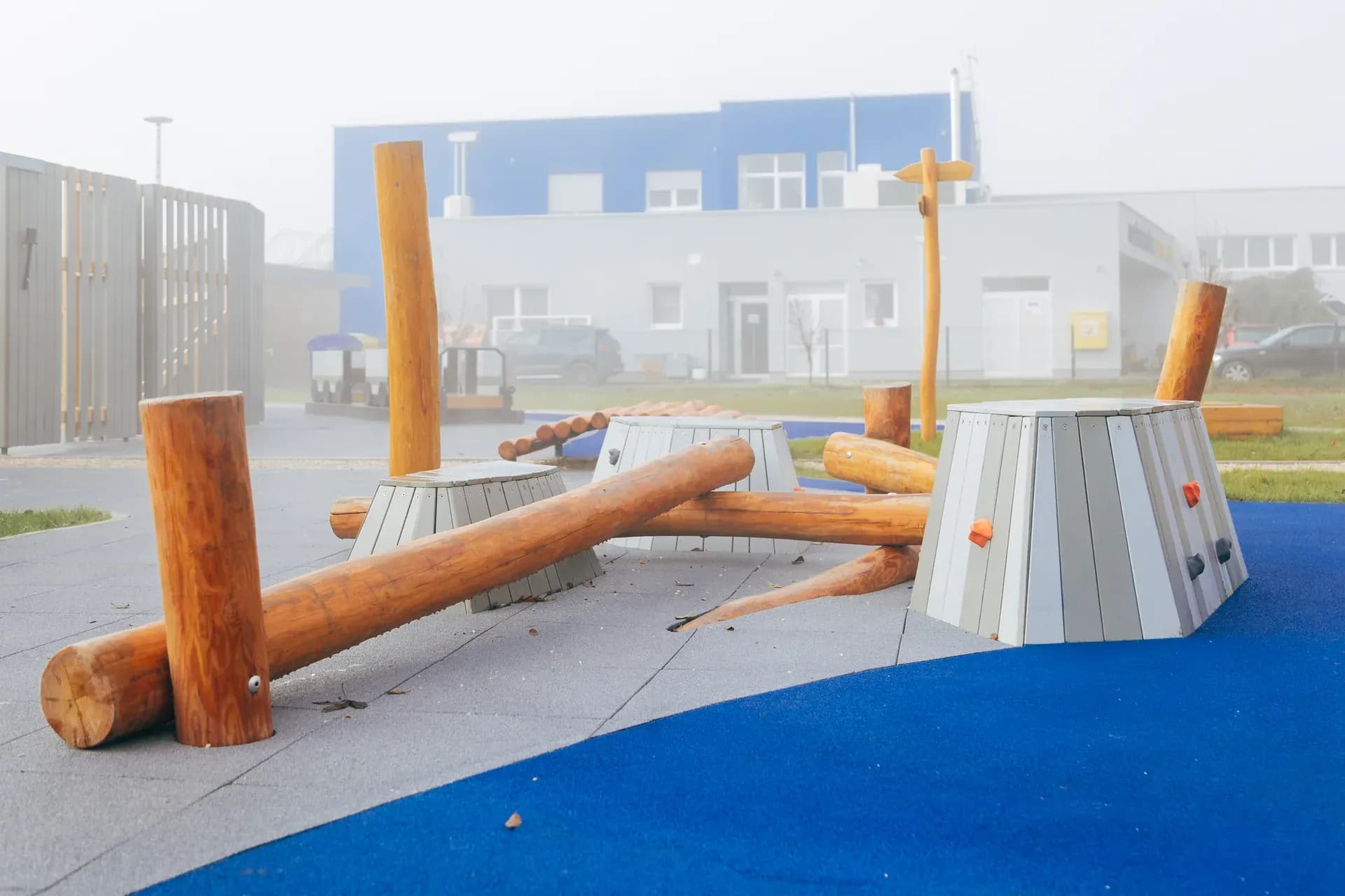 Balance beams and climbing blocks in the Adventure Zone of Timeless Legends.